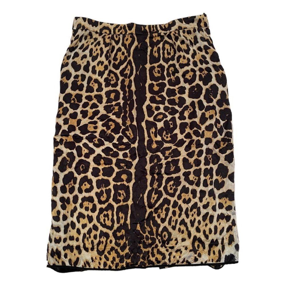 Yves Saint Laurent Silk Leopard Skirt